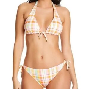 Bleu Rod Beattie Hip To Be Square Plaid Triangle Bikini Top and Bottom